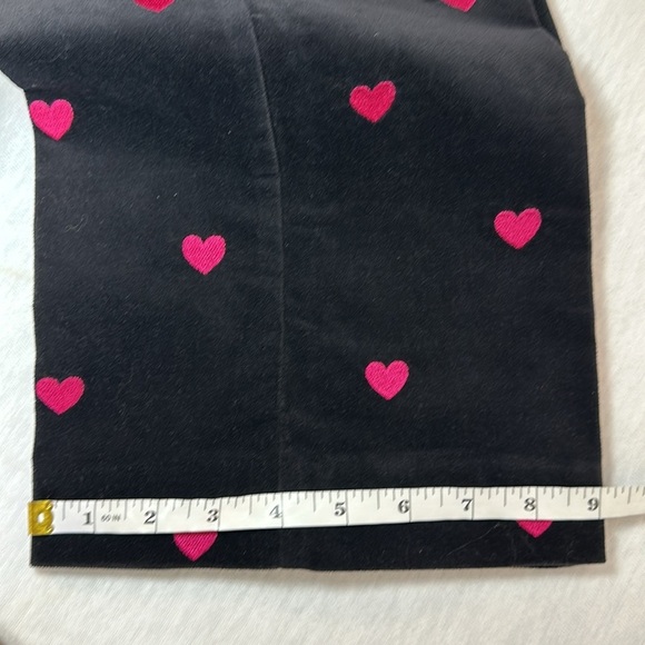 LILLY PULITZER Black Embroidered Hearts Stretch Velveteen Pants Women’s Size 6 - Picture 10 of 14
